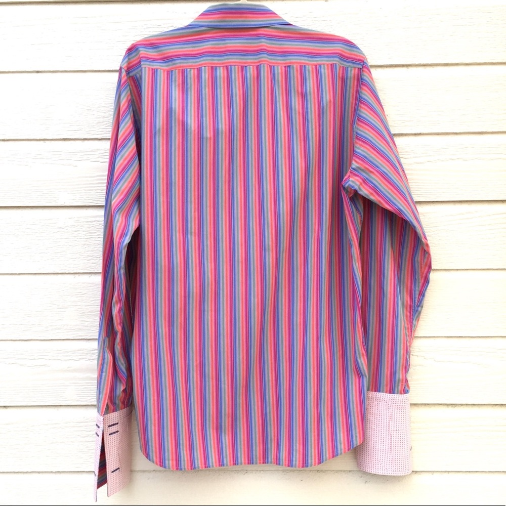 Hugo Boss rainbow stripe button front shirt - Picture 2 of 5